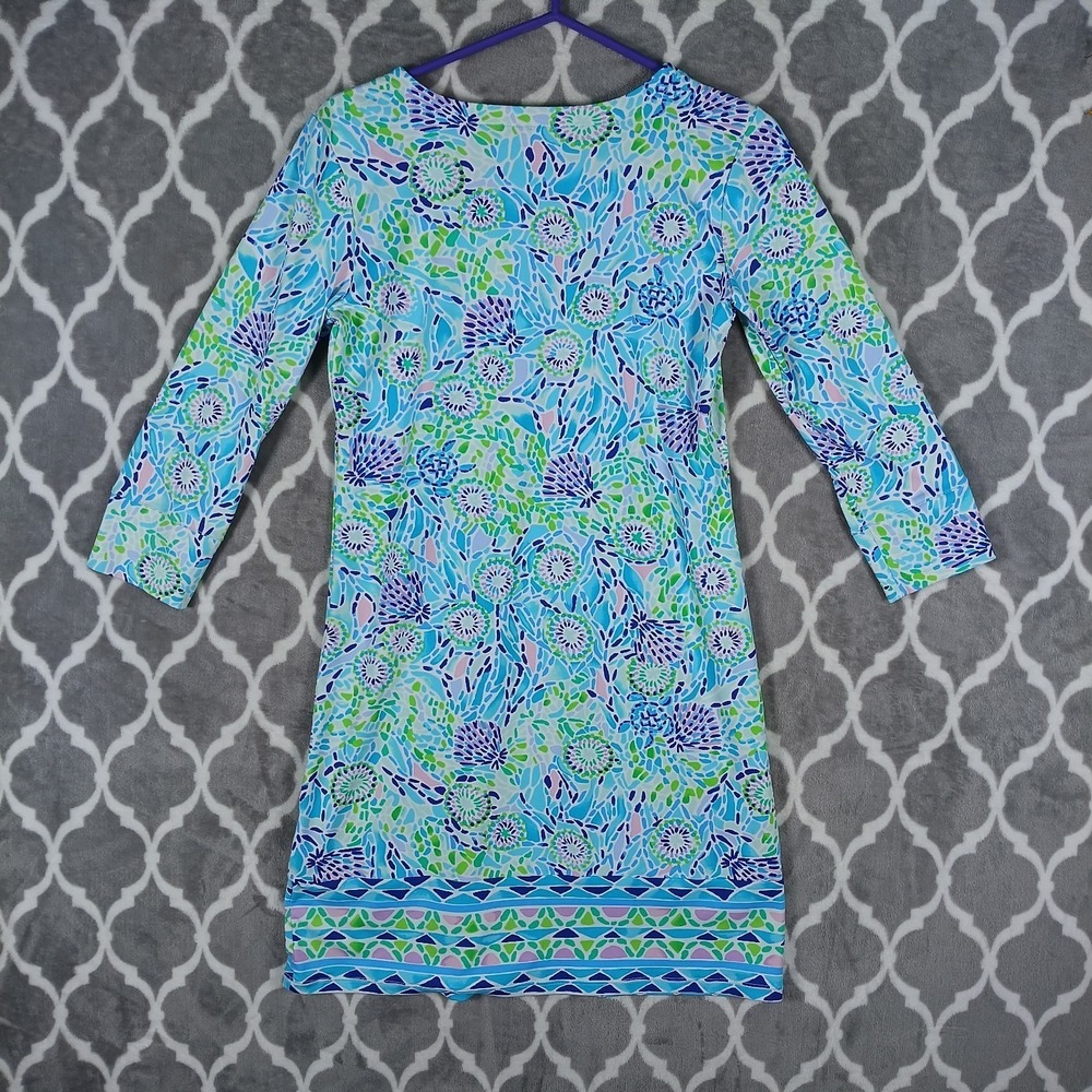 Lilly Pulitzer Dress Women Small Blue Green Nadine Chilly Lilly Beachy Tropical - Picture 3 of 11